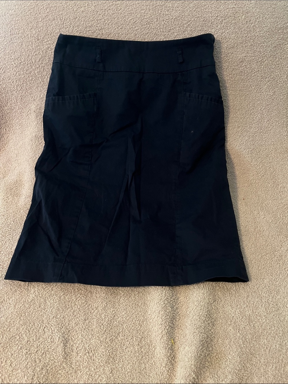 Navy A-Line Skirt with Front Pockets
